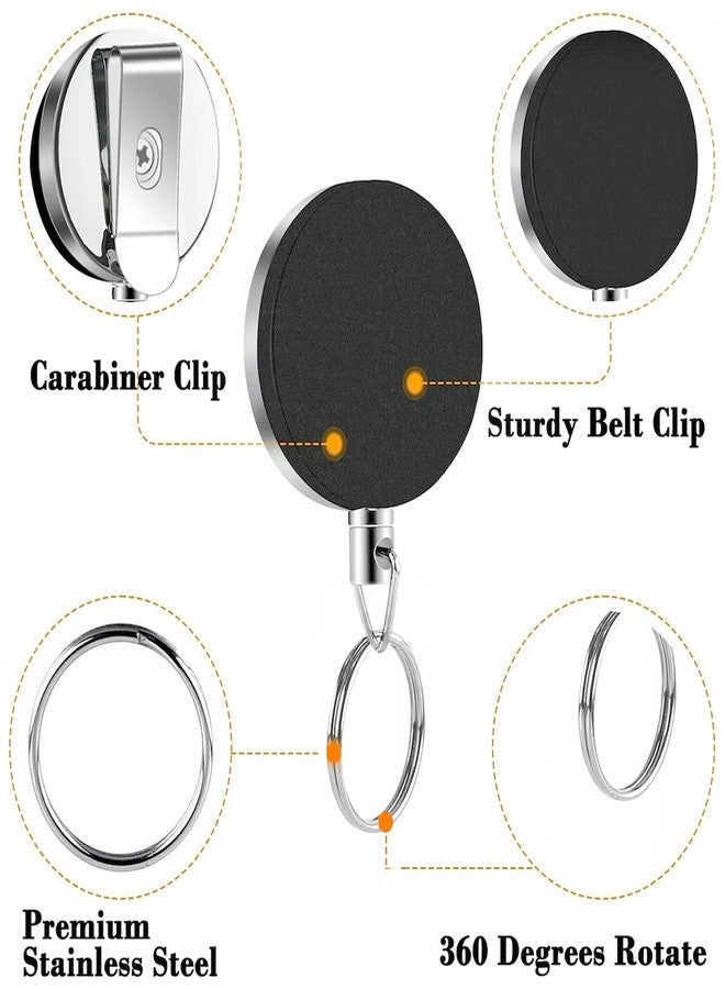 GLUN® Pack of 2 Metal Badge ID Card Holders with Sliding Badge Holder (Black Vertical) Plastic Card Case Protector for Office Employee and Staff Retractable - Image 3