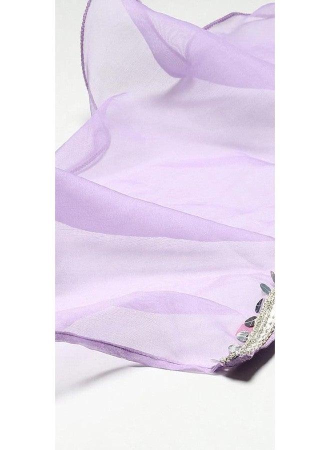 BIBA Girls Polyester Lehenga Set Readymade Purple 3 - Image 5