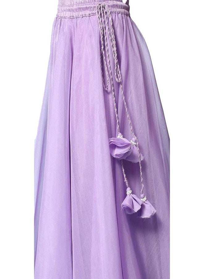 BIBA Girls Polyester Lehenga Set Readymade Purple 3 - Image 4