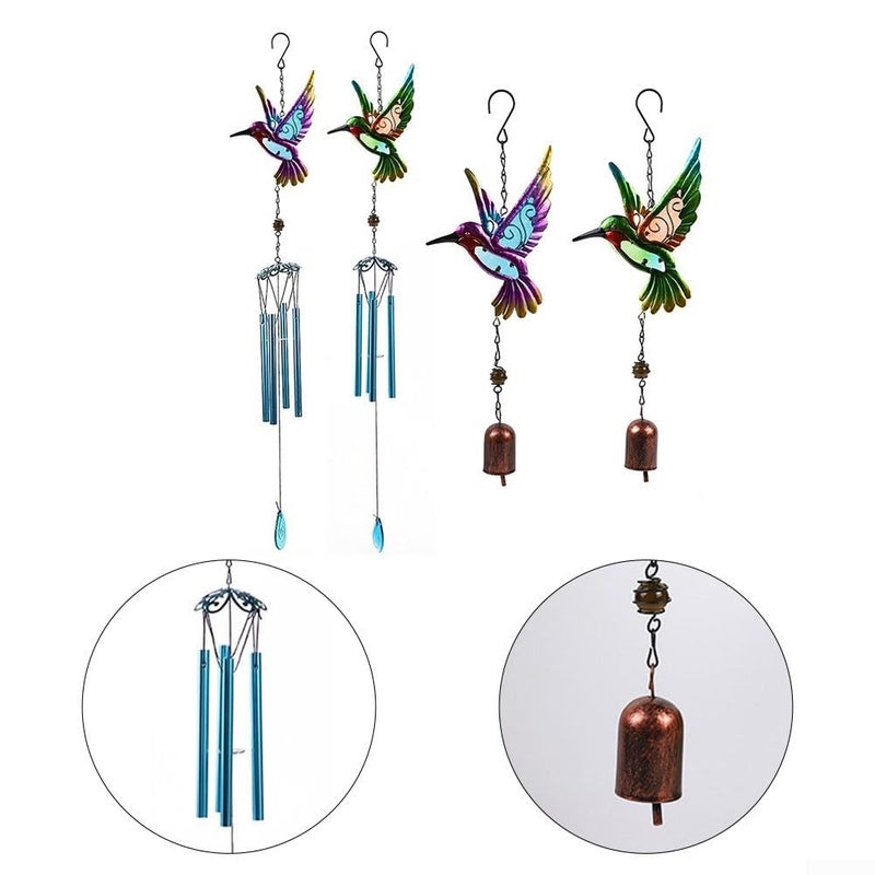 Purple Aluminum Wind Chime With Bird Animal Designs For Indoor Outdoor Garden Decor - Image 4