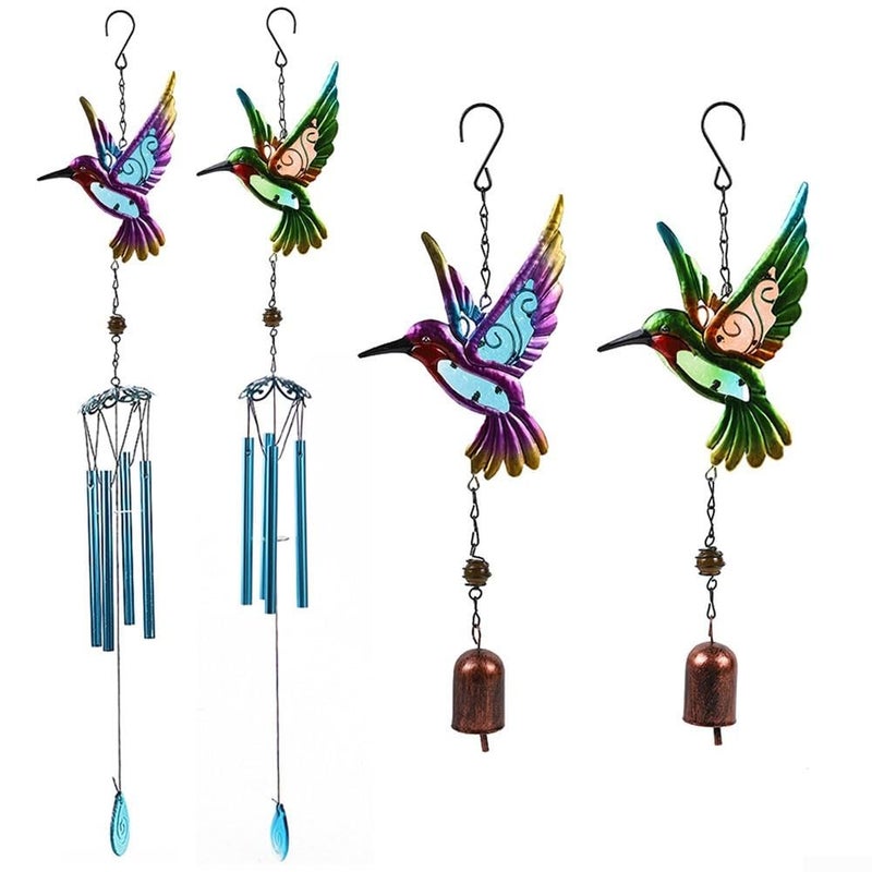 Purple Aluminum Wind Chime With Bird Animal Designs For Indoor Outdoor Garden Decor - Image 3