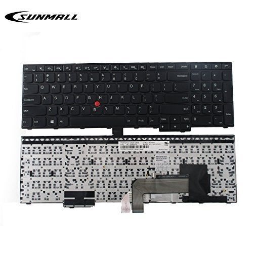 SUNMALL Laptop Keyboard Replacement with Frame Compatible with Lenovo Thinkpad E550 E550C E555 E560 E565 Series Laptop Black US Layout - Image 2