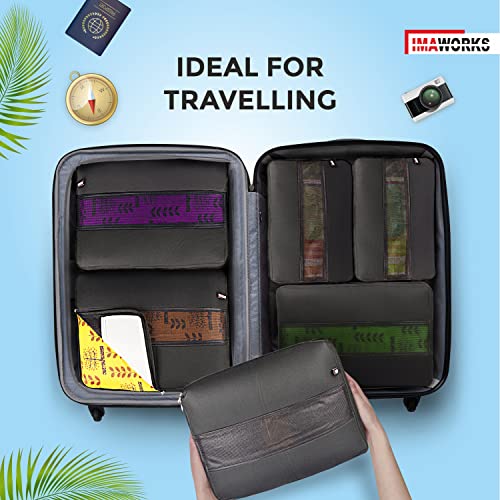 IMAWORKS Travel Organizer 3 Set Packing Cubes Travel Luggage Packing Organizers Set Cloth Storage Bags (Large, Medium and Small Cube, Black, Laminated Fabric) - Image 5