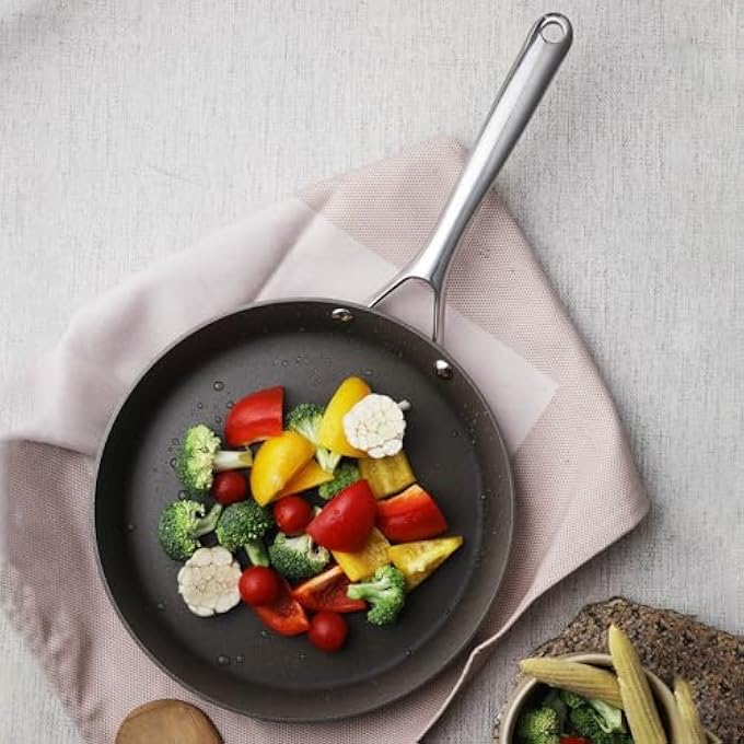 كوريل دورانانو تاوا مسطح بسماكة 30 سم 3 مم من الفولاذ المقاوم للصدأ ثلاثي الطلاء Tawa بدون التصاق وخالية من PFOA مع مقابض متينة بدون طلاء كيميائي متوافق مع الحث الغازي - Image 4