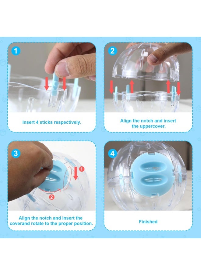 Transparent Hamster Exercise Ball (Comes in Random Colors) | Ventilated Durable Design | Safe Toy for Dwarf & Syrian Hamsters, Gerbils & Hedgehogs - Image 3