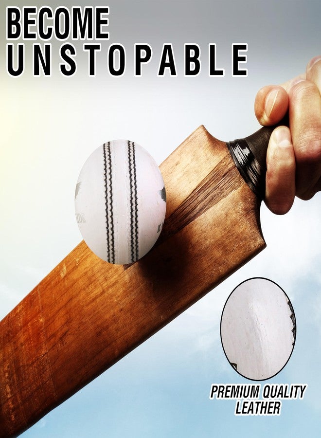 Cricket Hard Balls for Club, Practice,Test Matches,one Day,T20 Matches Games Hand Stitched,Tanned Leather Polished,County Crown Match (156g / 5.5oz) (White) - Image 3