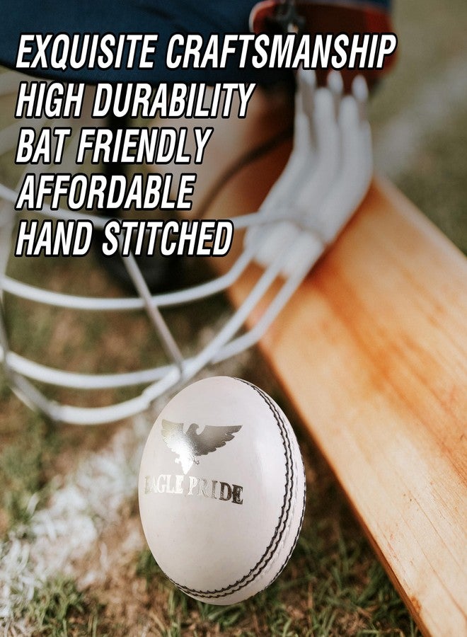 Cricket Hard Balls for Club, Practice,Test Matches,one Day,T20 Matches Games Hand Stitched,Tanned Leather Polished,County Crown Match (156g / 5.5oz) (White) - Image 4