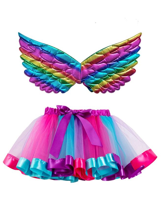 3-Piece Cosplay Inspired Cotton Polyester Rainbow Birthday Party Outfit 3years - Image 4