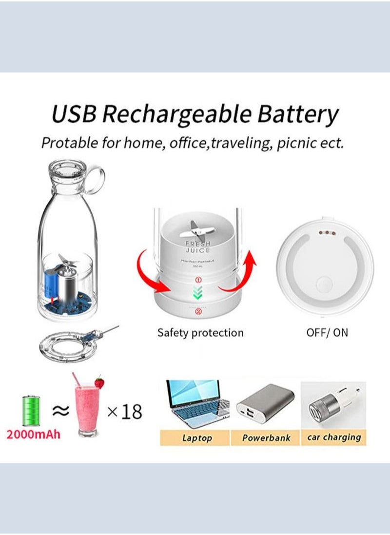 Generic - Portable Electric Juicer Blender USB Mini Fruit Mixers Juicers Fruit Extractors Food Milkshake Multifunction Juice Maker Machine 350ml - Image 1