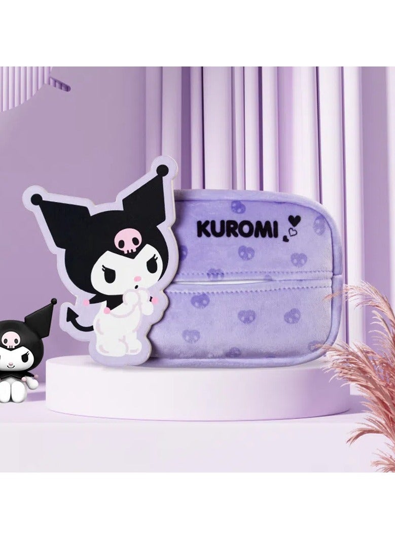 general Sanrio Kuromi car tissue box cute doll armrest box hanging tissue box easily create a personalized car space - Image 1