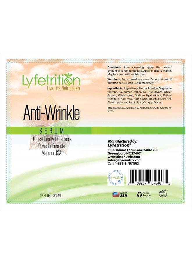 Lyfetrition Anti-Wrinkle Serum | 12 Oz Large Bottle | Anti-Aging Face Serum With Jojoba Oil, Rosehip Seed Oil & Many More Natural Ingredients - Moisturizing Cleanser for Fair & Younger Looking Skin - Image 3