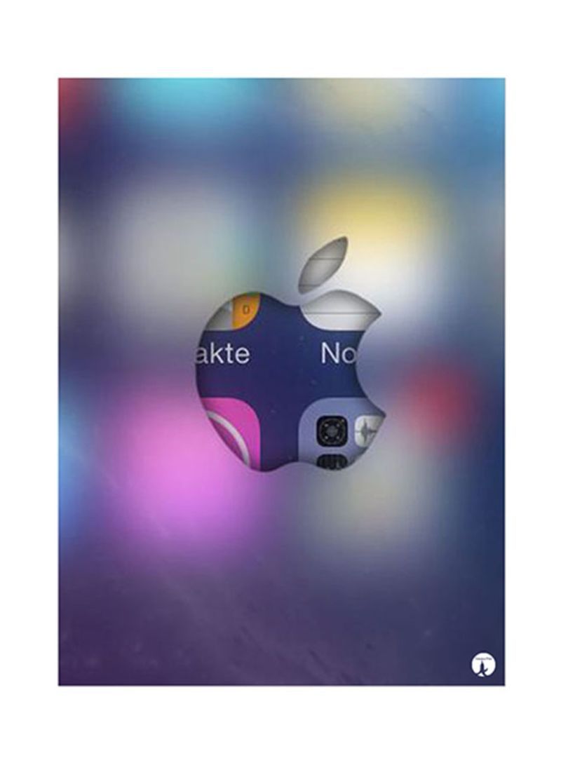 Apple Logo Metal Plate Poster Multicolor 15x20centimeter