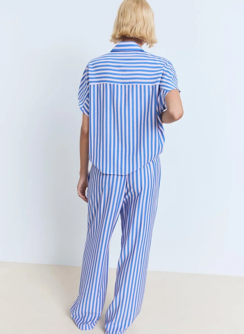 MANGO Stripe-Print Straight Trousers