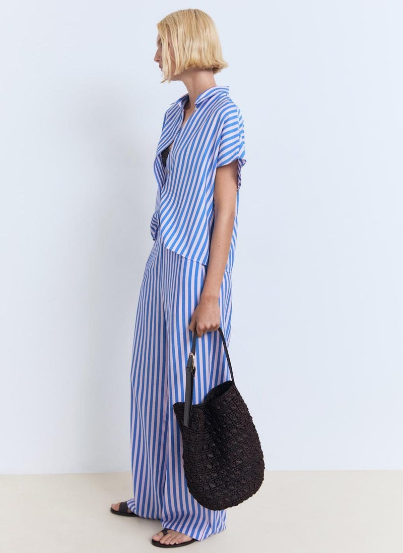 MANGO Stripe-Print Straight Trousers  - Image 3