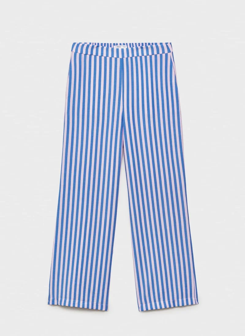 MANGO Stripe-Print Straight Trousers