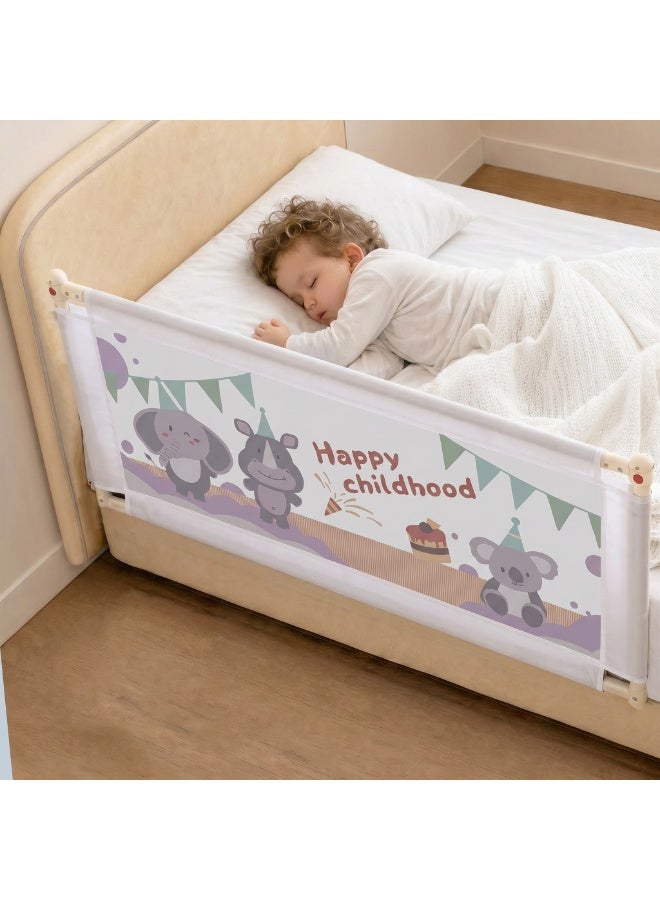 Toddler Bed Safety Rail Guard 150cm Adjustable Bedside Safety Barrier for Kids & Babies with Breathable Mesh and Secure Lock System - Image 1
