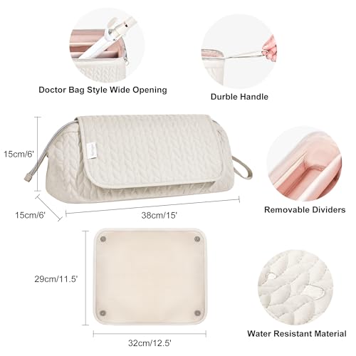 KarSyon Hair Tools Travel Bag Karsyon Heat Resistant Mat Case Hot Tools Straightener, Curling Iron,Hair Dryers,Haircare Accessories Travel Essentials for Women 2 in 1 Organizer Bags(Beige) - Image 5