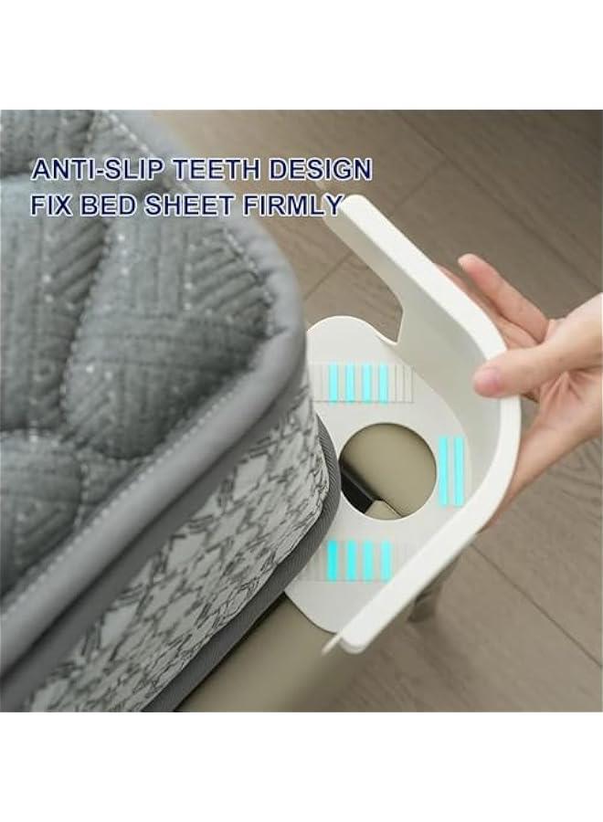 Bed Sheet Stops with Lock Strips, Heavy Duty Fixing Clips, Non Slip Bed Sheet Support, for Mattress for All Sizes, Bedding (Grey-8pcs) - Image 3
