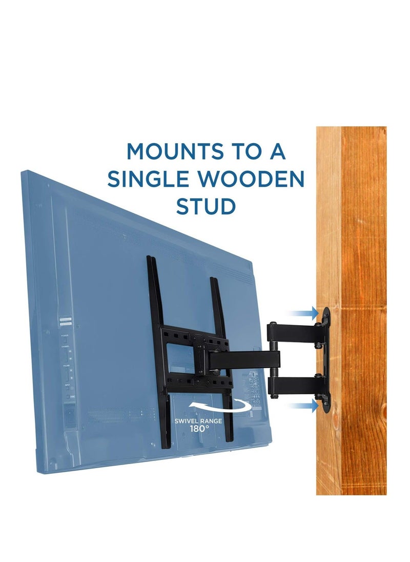 BGM Enhance Your TV Setup with the Mount-It! Full Motion Corner TV Wall Mount Bracket: Perfect for VESA 400 x 400 TVs, Extendable Arm for Articulation, Swivel, Tilt - Ideal for 32-50 Inch TVs, Supports up  - Image 2