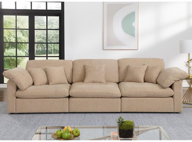 LUXURY LUXE أريكة زاوية فاخرة على شكل U مع أوتومان قابل للإزالة - Image 3