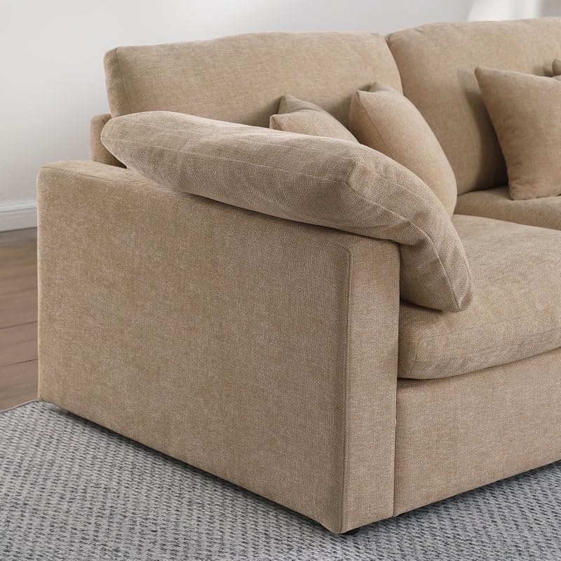 LUXURY LUXE أريكة زاوية فاخرة على شكل U مع أوتومان قابل للإزالة - Image 2