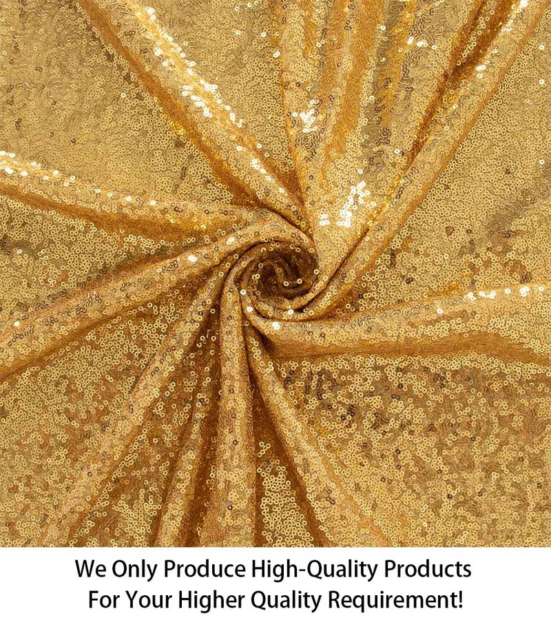 ShiDianYi 3 Feet 1 Yards-Gold-Sequin Fabric, by The Yard, Sequin Fabric, Tablecloth, Linen, for Xmas Decor (Gold) - Image 2