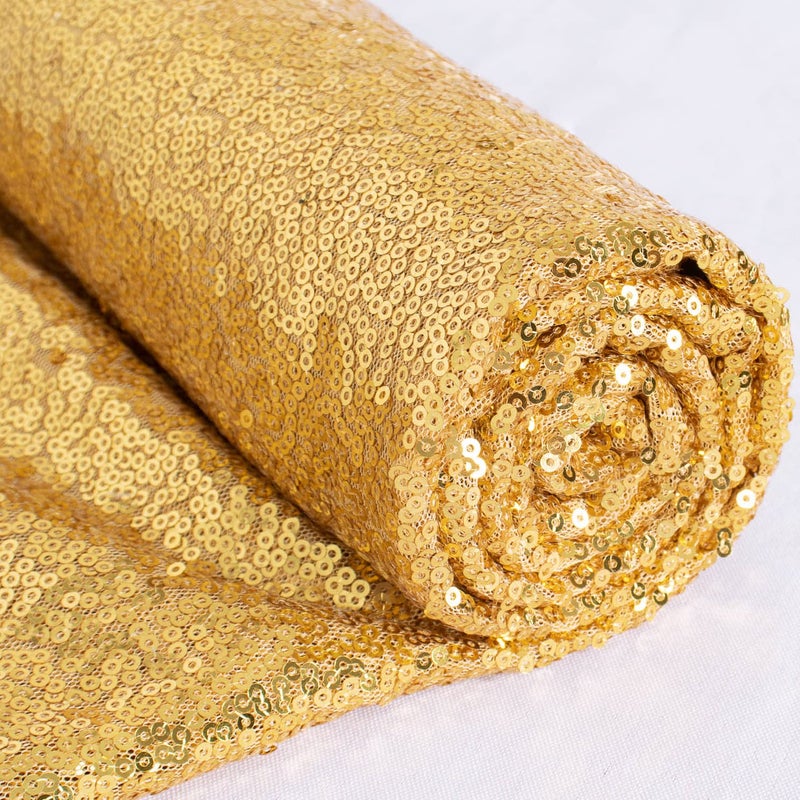 ShiDianYi 3 Feet 1 Yards-Gold-Sequin Fabric, by The Yard, Sequin Fabric, Tablecloth, Linen, for Xmas Decor (Gold) - Image 1