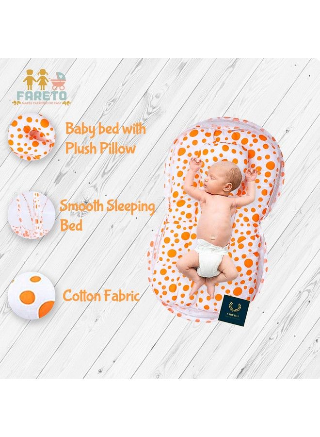 FARETO Baby Polka Dots Complete Sleeping Essential All In One Pack(06 Months) (Orange) - Image 3