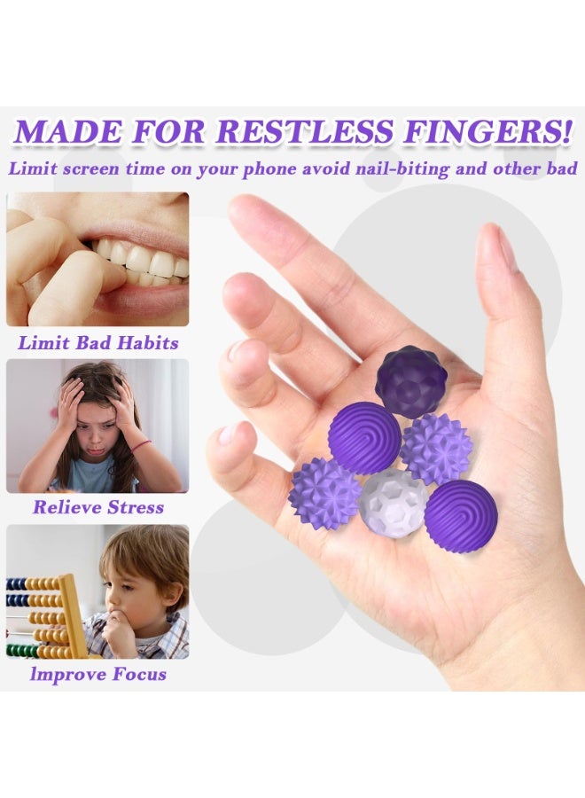 Silicone Magnetic Sensory Balls Fidget Toy Worry Balls Autism Calming Fidgeting Toy Kid Adults Anxiety Relief Stress Sensory Toy (Purple) - Image 5