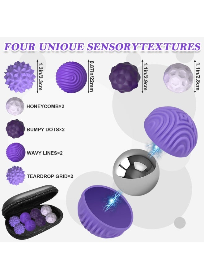 Silicone Magnetic Sensory Balls Fidget Toy Worry Balls Autism Calming Fidgeting Toy Kid Adults Anxiety Relief Stress Sensory Toy (Purple) - Image 4