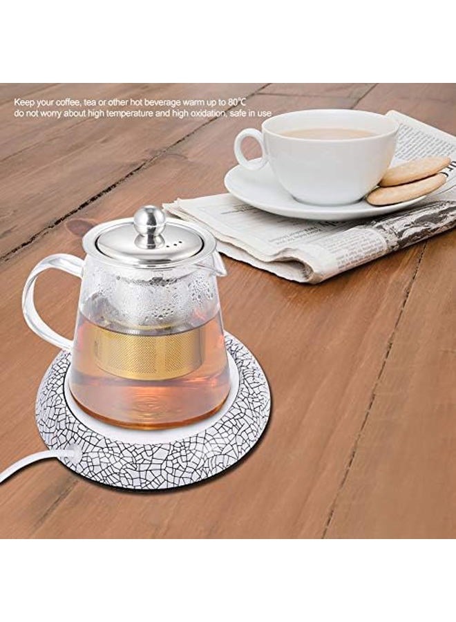 plplaaoo USB Rechargeable Coffee Warmer,plplaaoo Coffee Mug Warmer, Heat Beverage Warmer for Desk, Smart Cup Warmer with Wood Grain, Mug Warmer for Heating Coffee Beverage Tea Milk(Black) - Image 4