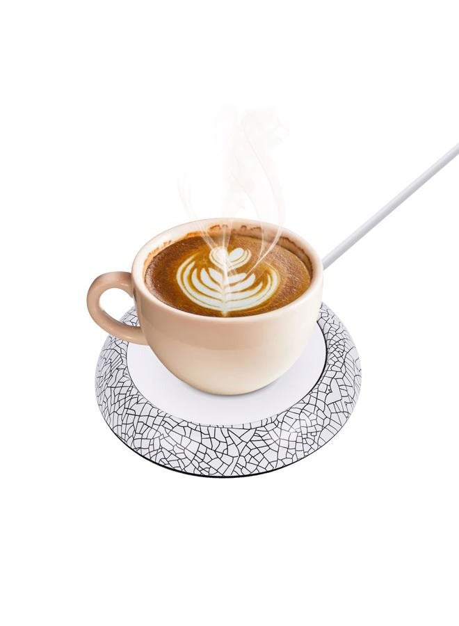 plplaaoo USB Rechargeable Coffee Warmer,plplaaoo Coffee Mug Warmer, Heat Beverage Warmer for Desk, Smart Cup Warmer with Wood Grain, Mug Warmer for Heating Coffee Beverage Tea Milk(Black) - Image 1