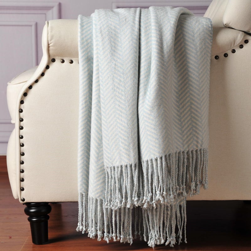 CUDDLE DREAMS Silk Throw Blanket with HandKnotted Fringe Natural Soft  Breathable Gray