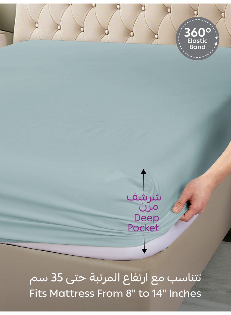 دوناتيلا الفراش المجهزة ورقة 3 قطعة الملك الحجم الصلبة غطاء سرير مجموعة يناسب (180 * 200 سنتيمتر) مع سادات و 35 سنتيمتر اضافية عميق نحى ستوكات غطاء سرير - Image 5