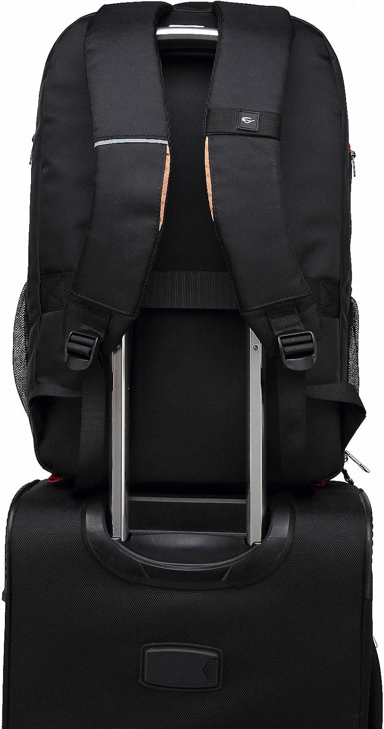 POSO 17.3 inch Travel Laptop Backpack Large Capacity College School Bookbags with USB Charging Port Business Computer Bag for Men and Women (Grey) - Image 5