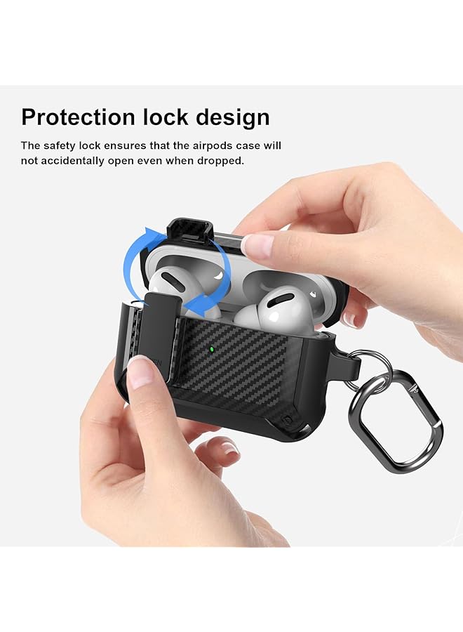 إيروريكس حافظة متينة مقاومة للصدمات لسماعات Airpods Pro مع سلسلة مفاتيح حماية متينة لسماعات Airpods Pro حافظة شحن Airpods Pro غير متضمنة - Image 2