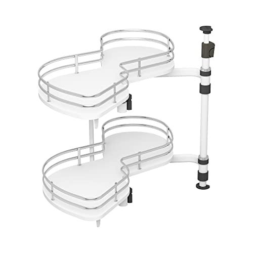 VADANIA Left Swing Pull Out Organizer for 32" Blind Corner Kitchen Cabinet, 2 Tiers Swing Tray, Soft Close, Left Handed Open - Image 1