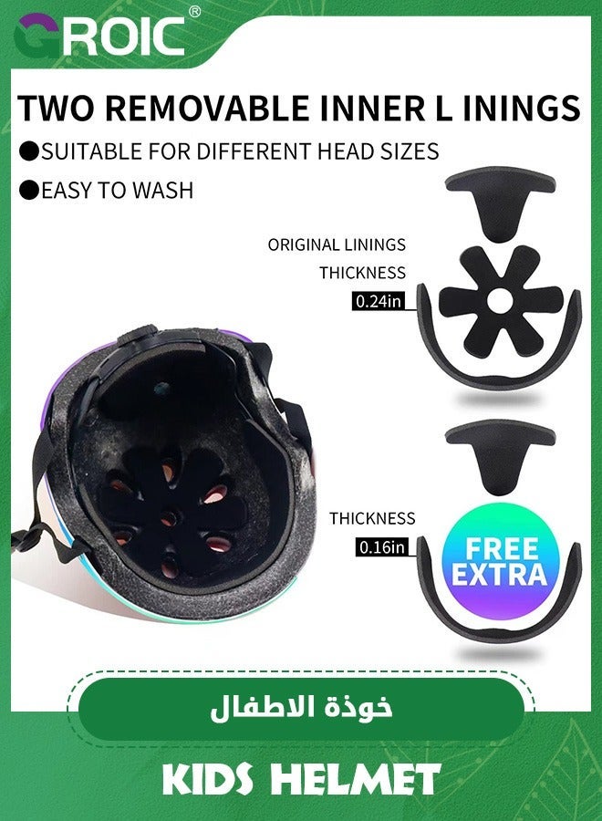 GROIC Colorful Gradient Helmet for kids, Kids Bike Helmets,Adjustable Multi-Sport Protective Gear Set,Kid Bicycle Skateboard - Image 4