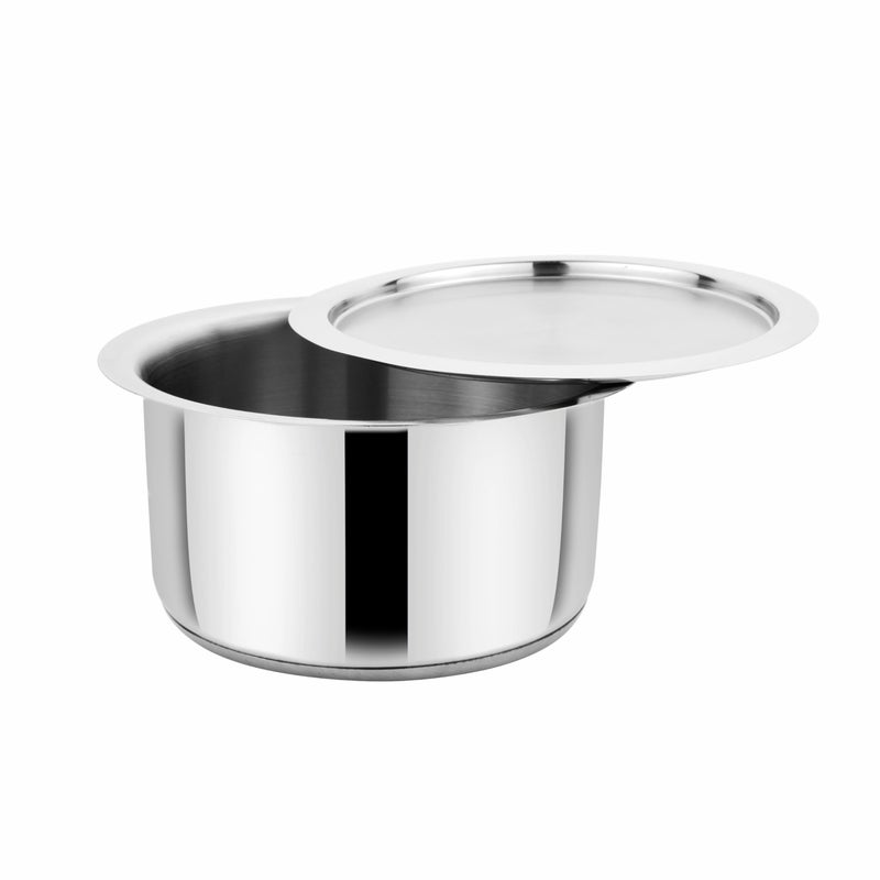 Prabha Stainless Steel Milk Topes - Ideal for Boiling and Cooking - Induction Base - 16cm - 1.6 Liter Capacity - Image 1