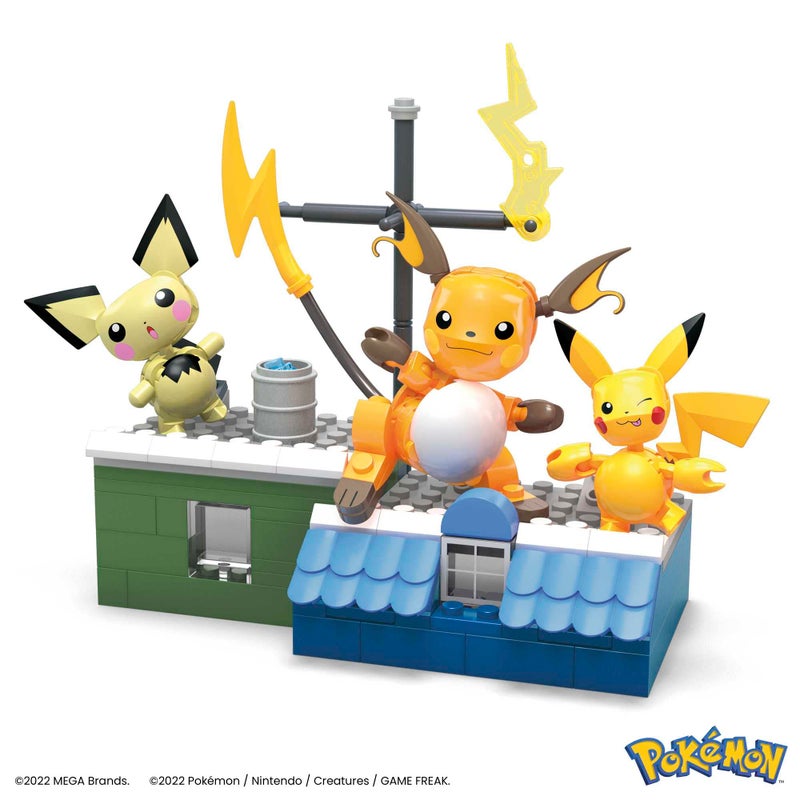 Mega Brands MEGA PokÃ©mon Action Figure Building Toys for Kids, Pikachu Evolution Set with 159 Pieces, 3 Poseable Characters, 8 Year Old Gift Idea - Image 3
