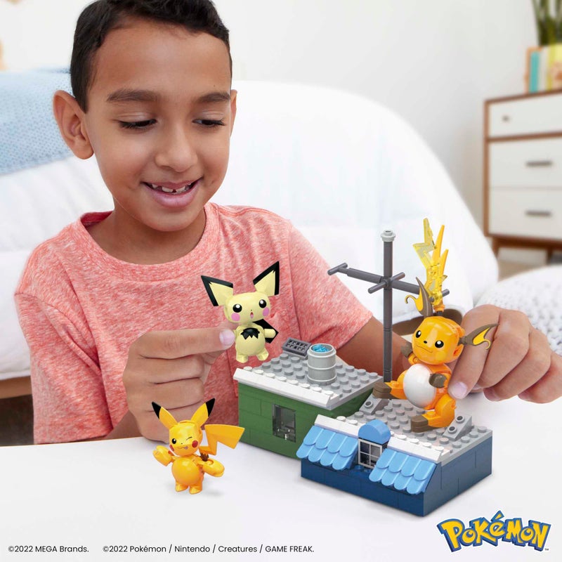 Mega Brands MEGA PokÃ©mon Action Figure Building Toys for Kids, Pikachu Evolution Set with 159 Pieces, 3 Poseable Characters, 8 Year Old Gift Idea - Image 2
