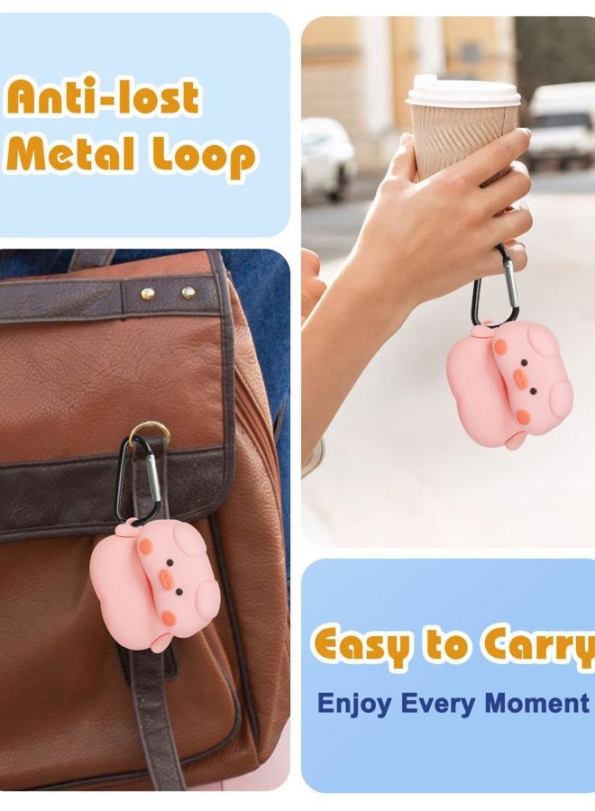 Joyleop for Airpods Pro 3 Case - Cute Funny for Women Girl Kids Girly 3D Kawaii Pig Cartoon Design Silicone Protective Case for Airpods Pro 3rd Gerneration 2025 Cover with Keychian - Image 2