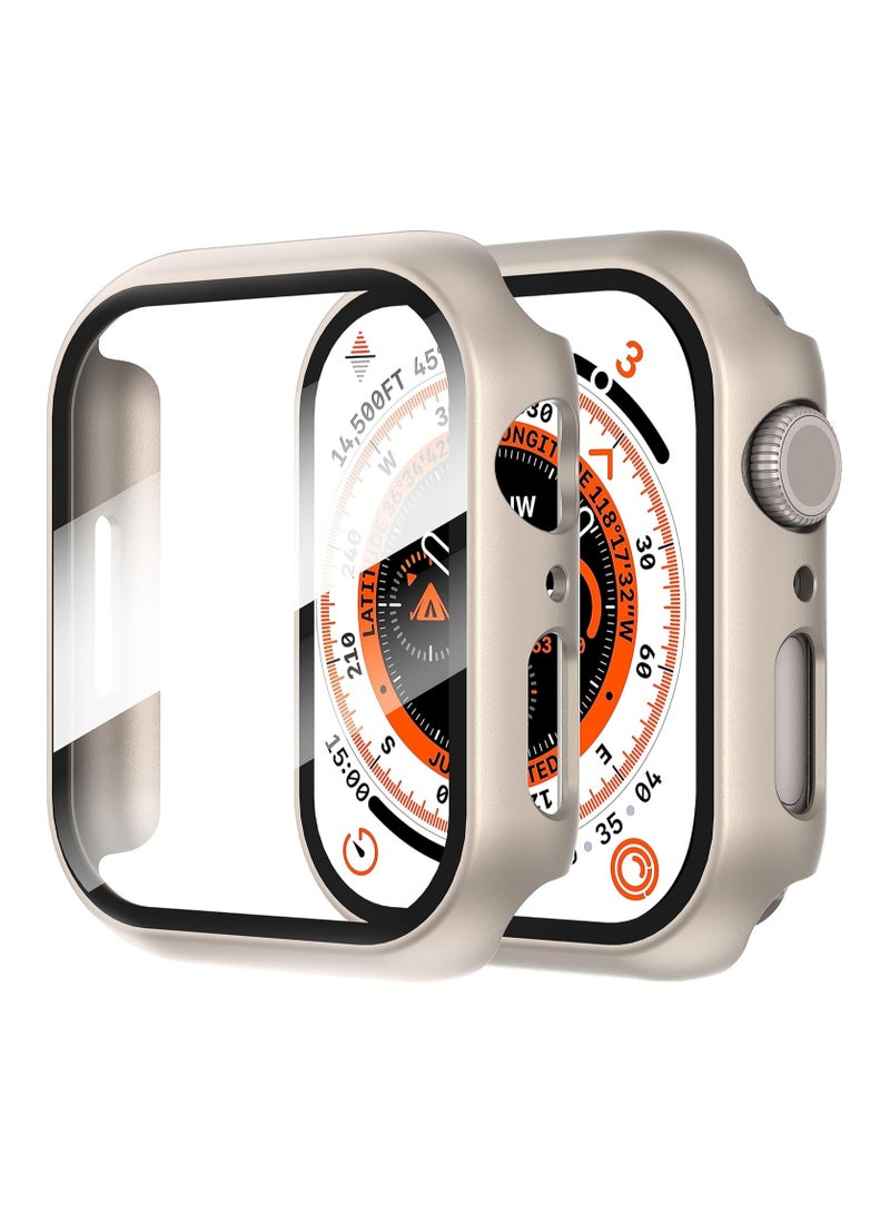 FARROBIZZ 2-Pack for Apple Watch Series 9/8/7/6/5/4/Series SE/SE 2  in mm All-around Screen Protector Case, Tempered Glass Screen Protector Case Ultra-thin for iWatch in mm Protection Cover - Clear - Image 1