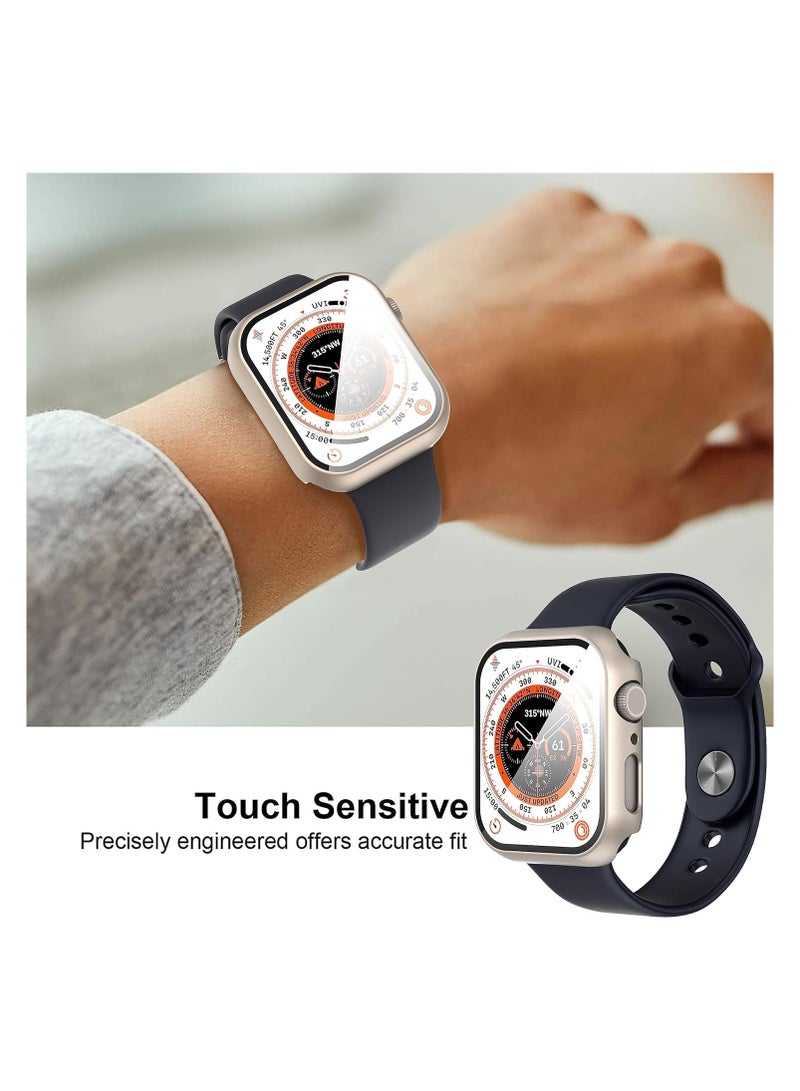 FARROBIZZ 2-Pack for Apple Watch Series 9/8/7/6/5/4/Series SE/SE 2  in mm All-around Screen Protector Case, Tempered Glass Screen Protector Case Ultra-thin for iWatch in mm Protection Cover - Clear - Image 3