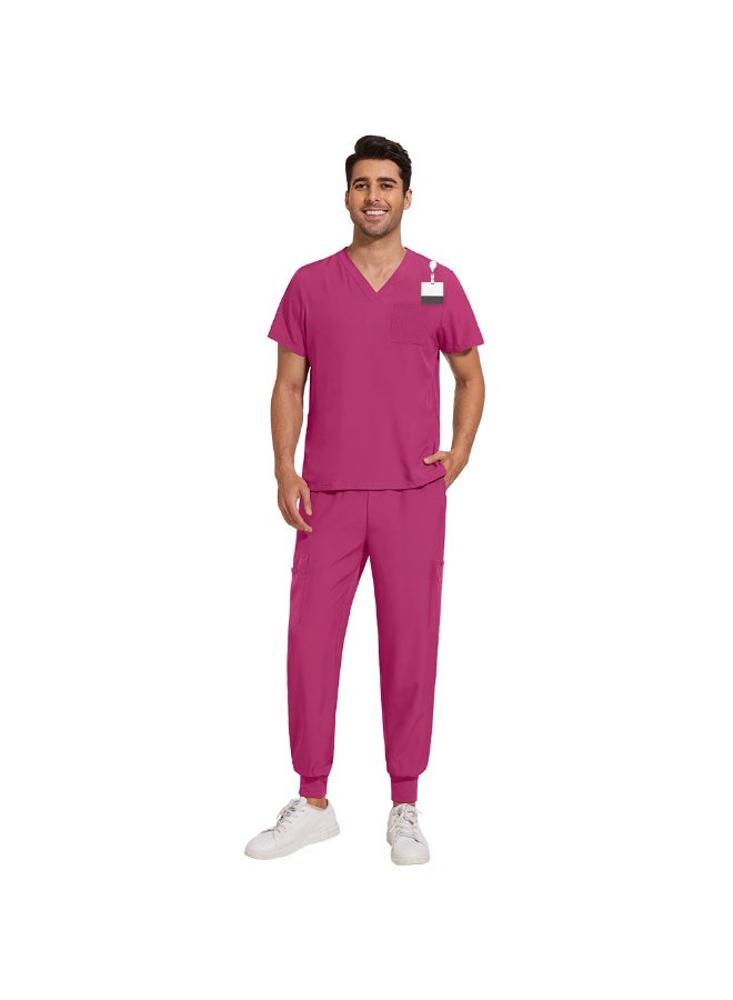 NIBEMINENT Men'S Suit  V-Neck Medical Suit Men'S Comfortable Suit Hospital Work Simple Professional Work Clothing Medical Place - Image 1