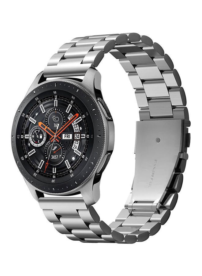 NIBEMINENT Replacement Strap For Samsung Galaxy Watch 46mm Band (2018)/Samsung Gear S3 Frontier/S3 Classic SmartWatch Silver - Image 1