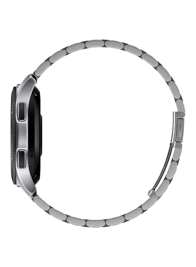 NIBEMINENT Replacement Strap For Samsung Galaxy Watch 46mm Band (2018)/Samsung Gear S3 Frontier/S3 Classic SmartWatch Silver - Image 3