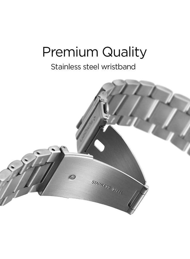 NIBEMINENT Replacement Strap For Samsung Galaxy Watch 46mm Band (2018)/Samsung Gear S3 Frontier/S3 Classic SmartWatch Silver - Image 4