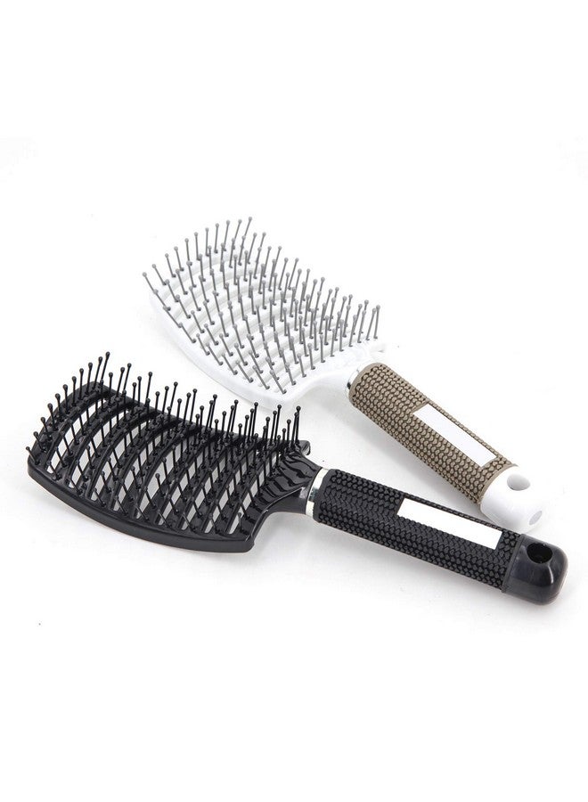 eyxformula 2 Pc Curved Vented Hair Brushes for Women, Eyxformula Anti Frizz Hair Detangling Brush for Long Thick Curly Hair, Paddle Blow Fast Drying Hair Detangler Wet Hair Brush Styling Tool - Image 1