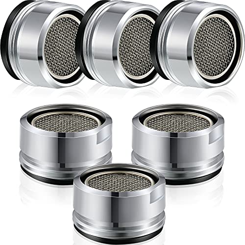 Honoson 6 Pieces Bathroom Faucet Aerator Replacement Parts With Brass Shell 15/16-inch 24 Mm Male Threads Kitchen Sink Aerators Filter Universal Size Sprayer - Image 1